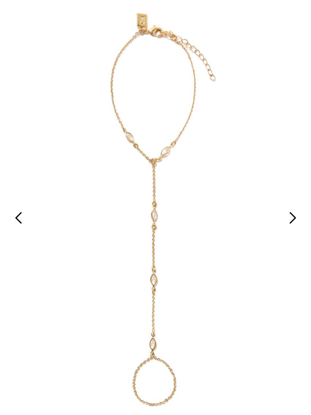 Gold Crystal Hand Chain Bracelet - Women's Jewelry